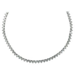 Vivid Diamonds GIA Certified 32.41 Carat Diamond Straight Line Tennis Necklace