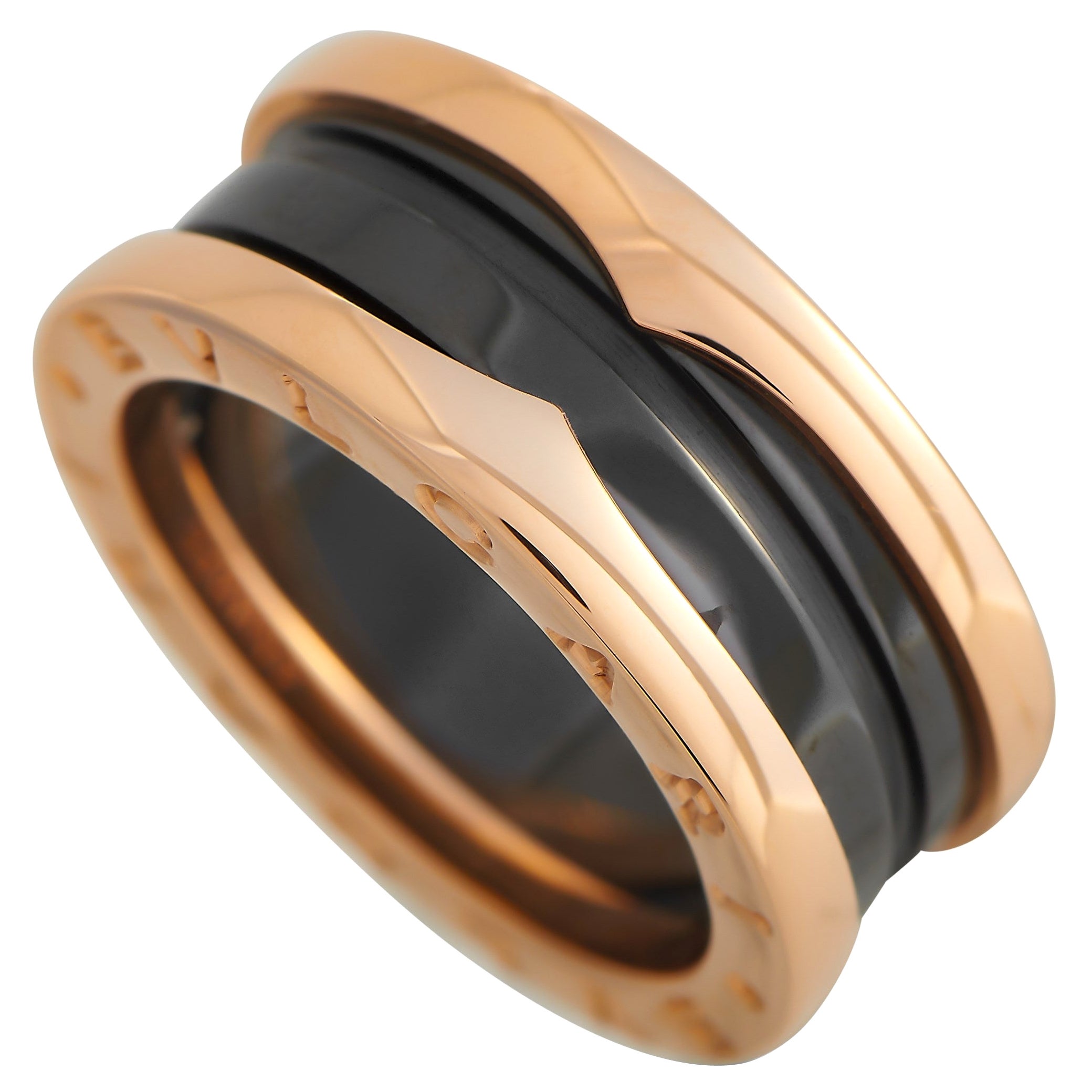Bvlgari B.Zero1 18K Rose Gold Ceramic Band Ring