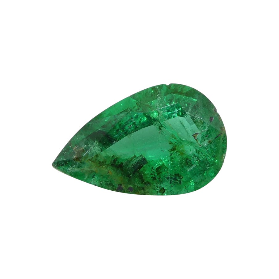 1.49ct Pear Green Emerald from Zambia For Sale