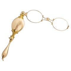 Vintage Art Nouveau, 14 Karat Yellow Gold Lorgnette