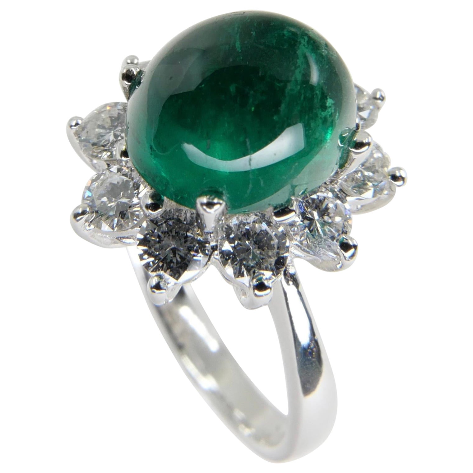 GRS Certified 2.72 Cts Columbian Minor Muzo Emerald Ring. Special Appendix 