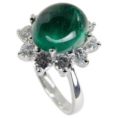 GRS Certified 2.72 Cts Columbian Minor Muzo Emerald Ring. Special Appendix 