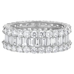 Nigaam 5.4 Ct. T.W Baguette and Round Diamond Band Ring in 18K White Gold