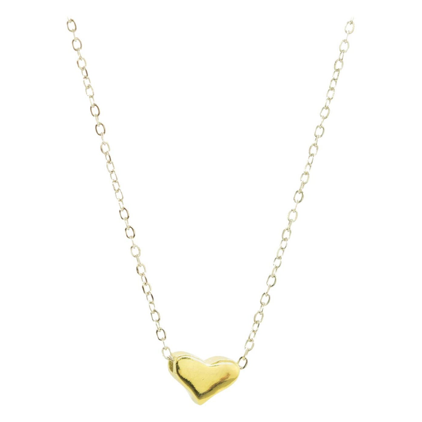 Intini Jewels 925 Sterling Silver Gold Filled Heart Pendant Chain Love Necklace