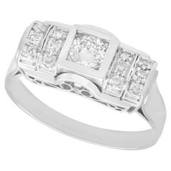 Anillo Art Decó vintage de diamantes y platino de los años 50