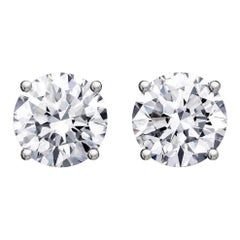 Clous d'oreilles en diamants taille brillant de 3 carats certifiés GIA 