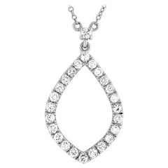 LB Exclusive 18 Karat White Gold 0.56 Carat Diamond Pendant Necklace