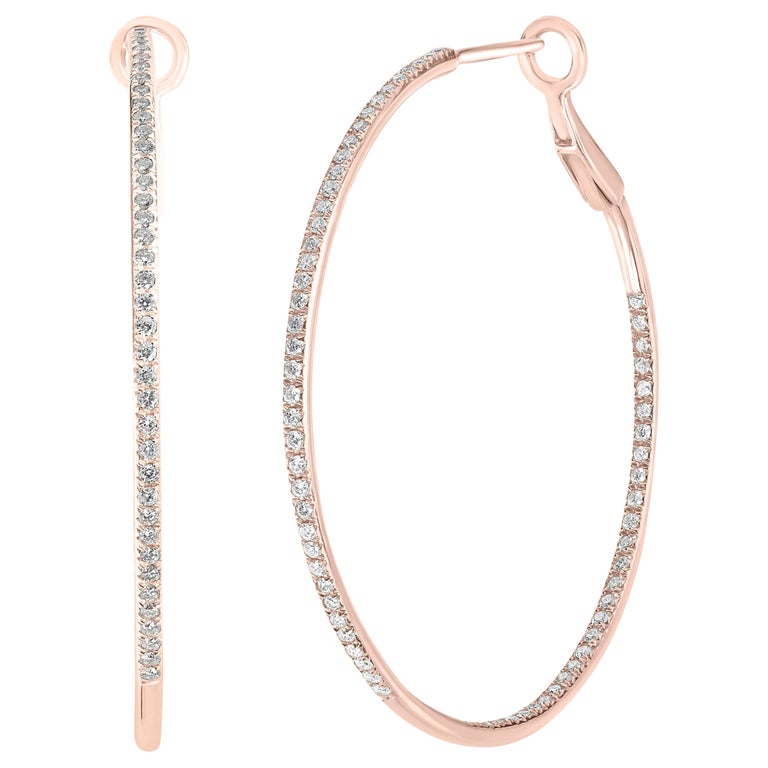 Boucles D'oreilles Clous Patte De Chien - Simili Diamant Plaqué Or Rose 14K - Fait Main USA - Neuf Sans Emballage