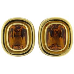 Tiffany & Co. Paloma Picasso Large Citrine Gold Earrings