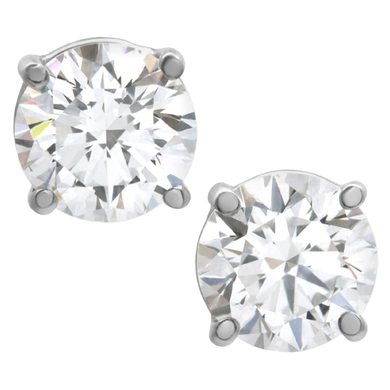 GIA 4 Carat Natural Diamond Studs Internally Flawless D COLOR For Sale