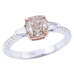 Emilio Jewelry 1.756 Carat Natural Fancy Brownish Pink Diamond Ring 
