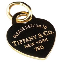Please Return to Tiffany & Co Heart Charm 18 Carat Yellow Gold