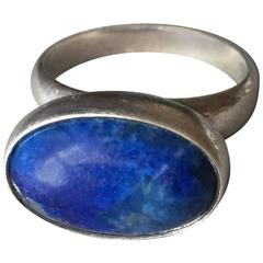 Georg Jensen Sterling Silver Ring No. 123B by Nanna Ditzel with Lapis Lazuli