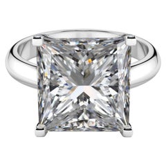 Internally Flawless GIA Certified 10 Carat Princess Cut Diamond Ring