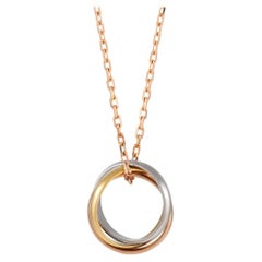 Cartier Trinity 18K Yellow, Rose and White Gold Ring Necklace