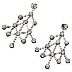 Amy Burton Diamond and 18ct White Gold 'Covalent' Earrings Geometric Articulated