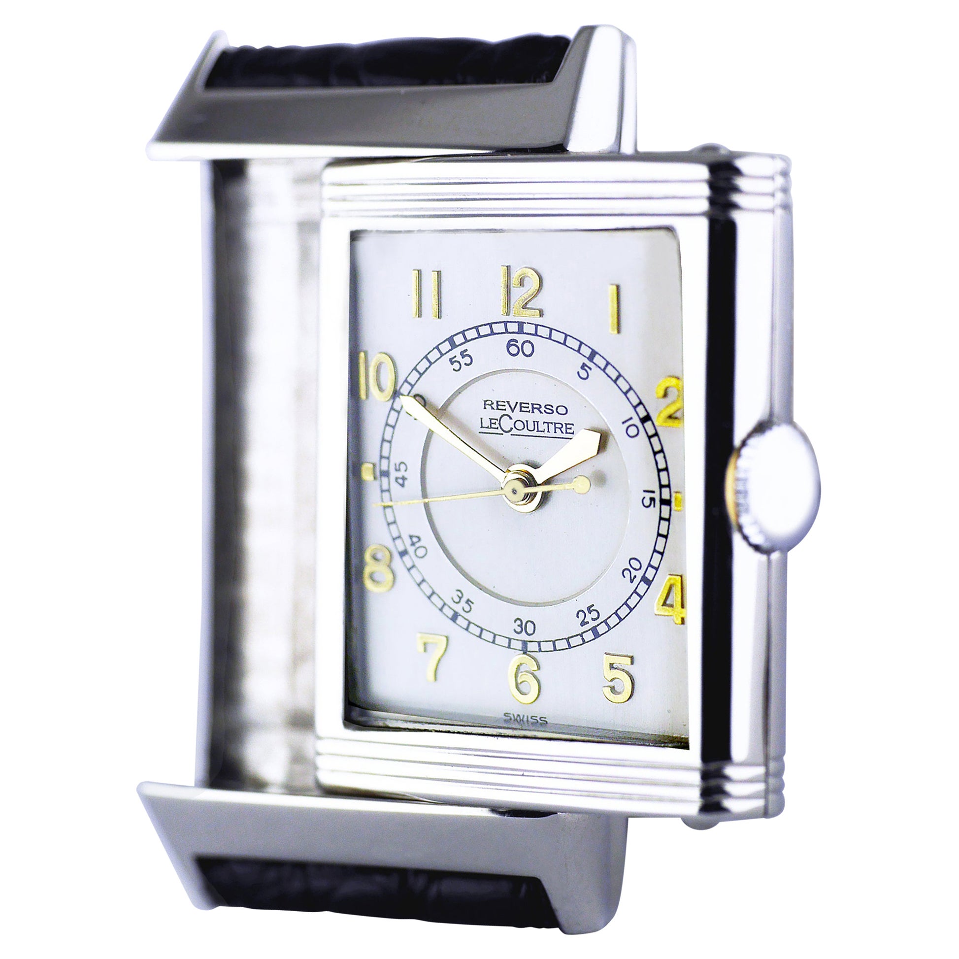 Le Coultre Reverso, montre-bracelet Art déco en acier inoxydable, circa 1934 en vente