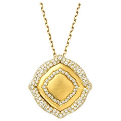 18 Karat Yellow Gold and White Diamonds Pendant