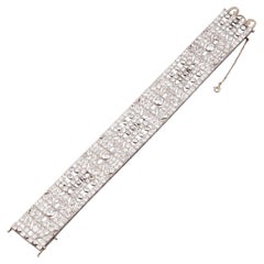 Platinum and 18 Carats Diamonds French Antique Bracelet