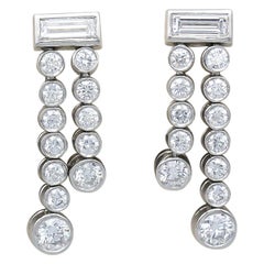 Tiffany & Co. Diamond and Platinum Ear Pendant Earrings