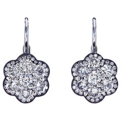 Leon Mege Round Diamond Florette Earrings