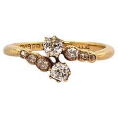 18Ct Yellow Gold Antique Burmingham Diamond Ring