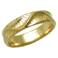 Small 18 Karat Yellow Gold Men's Wave Crest Ring from K.Mita