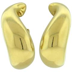 Fred Paris Gold Twisted Hoop Earrings Vintage Fred Paris Gold Twisted Hoop Earrings