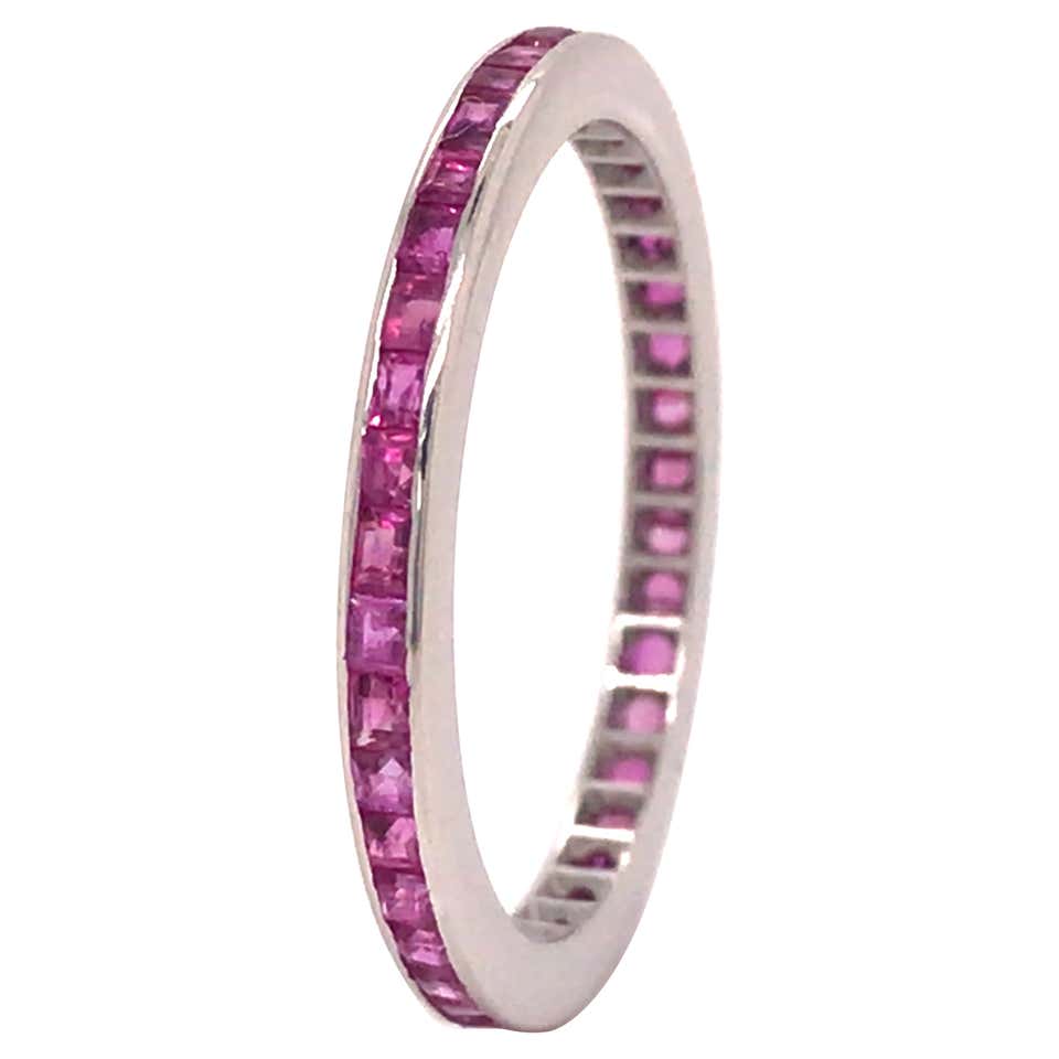 Channel-Set Ruby and Gold Eternity Band Ring at 1stDibs | channel set ...