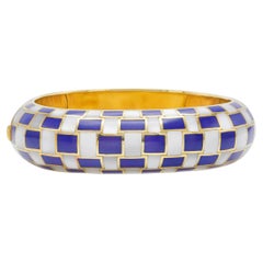 Tiffany & Co. Angela Cummings Lapis and Mother of Pearl Bangle Bracelet