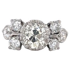 Edwardian Diamond Engagement Ring Platinum 2.25 Tcw.