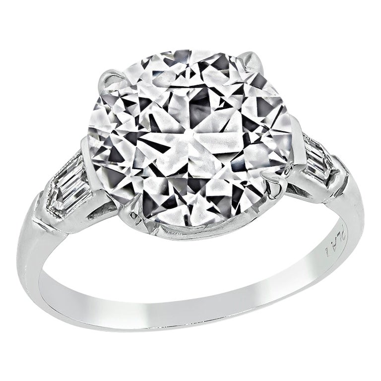 GIA Certified 3.51ct Diamond Engagement Ring For Sale
