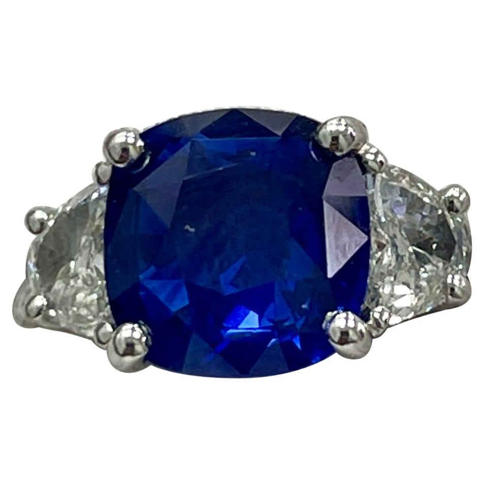 4.03 Carat Sapphire & Diamond White Gold Ring 'AGL Certified' For Sale