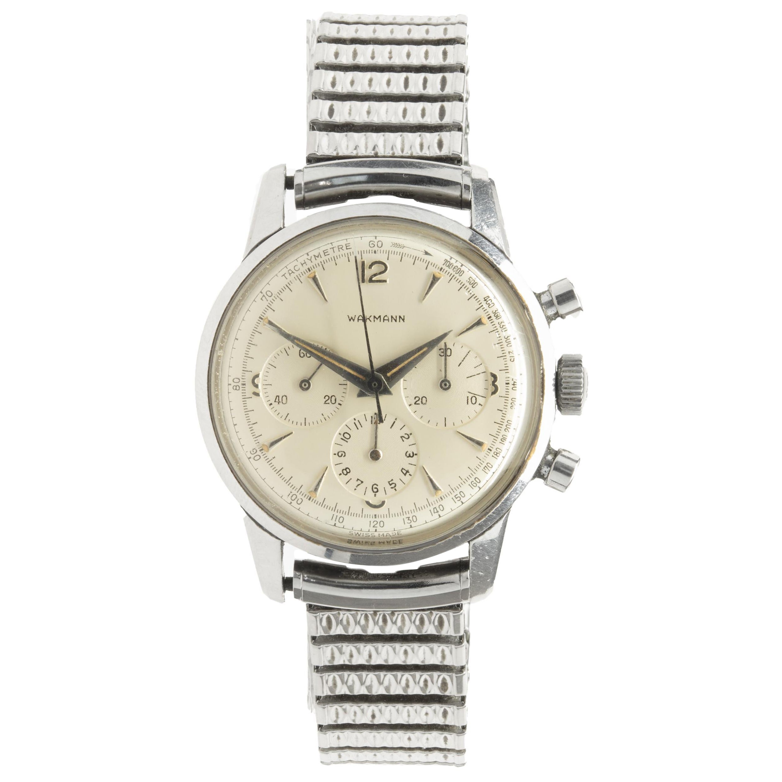 Walkmann Stainless Steel Vintage Chronograph For Sale