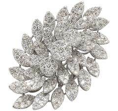 Large Diamond Gold Floral Spray Ring