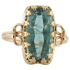 3.5 Carat emerald cut Tourmaline Gold Ring 3