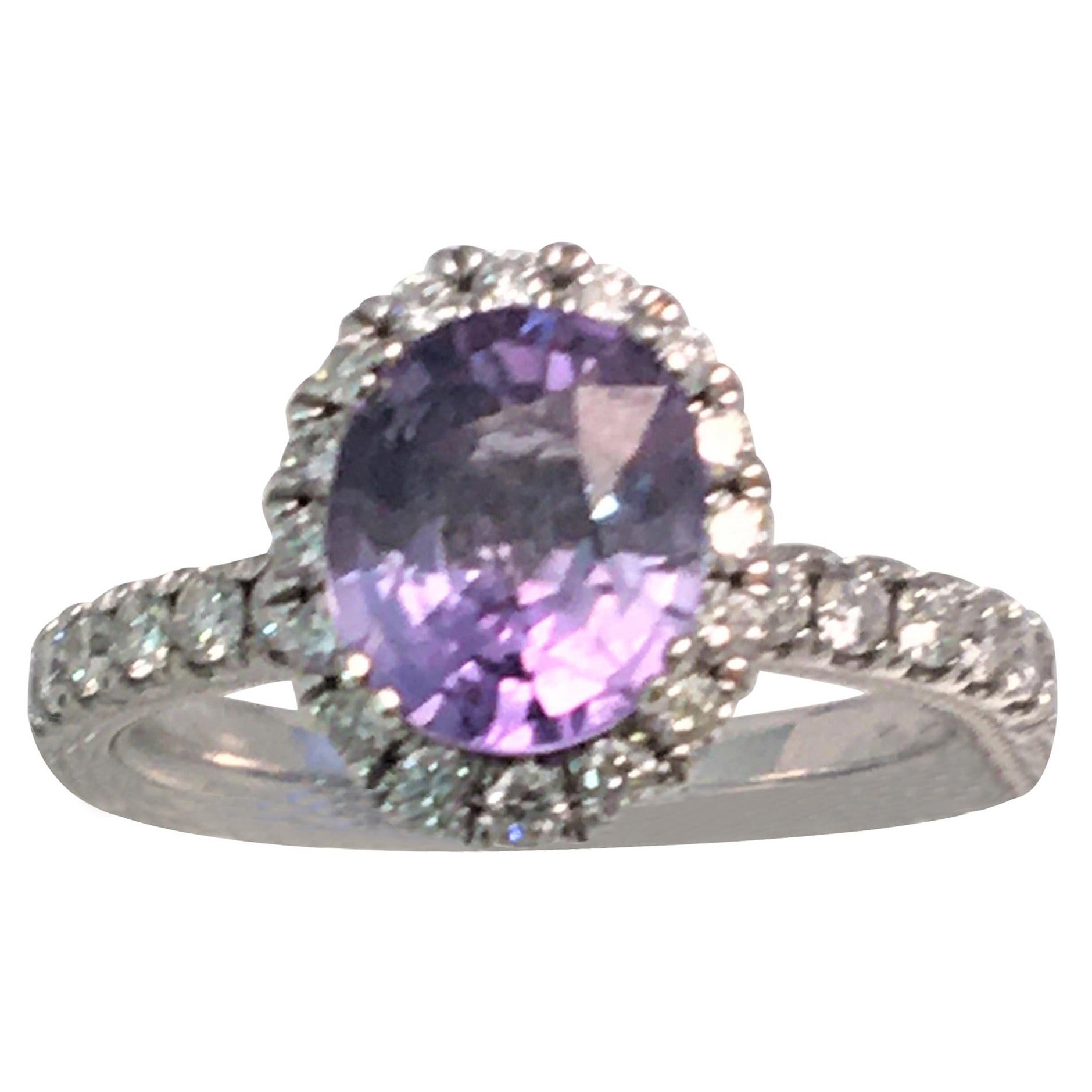 Verragio Purple Sapphire Diamond Ring For Sale