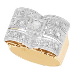 Vintage Diamond and Yellow Gold Art Deco Style Ring
