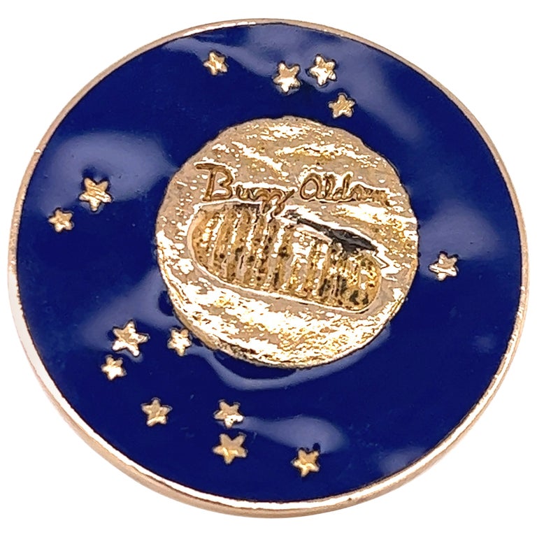 Tiffany & Co. Buzz Aldrin Moon Landing 14k Gold Commemorative Pin For Sale