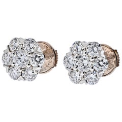 Van Cleef & Arpels Clous d'oreilles Fleurette en or blanc 18 carats