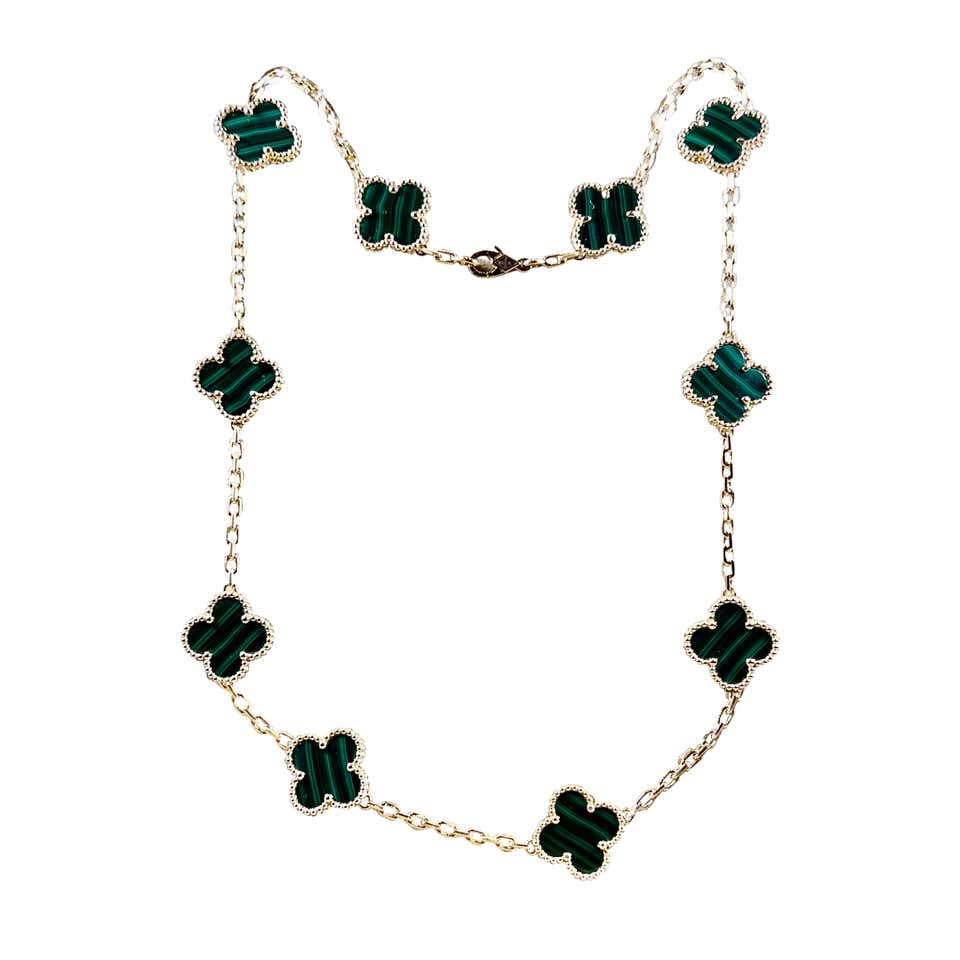 Van Cleef and Arpels Vintage Alhambra 20 Motif Long Turquoise Necklace ...