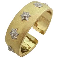 Buccellati Diamond Two Color Gold Bangle Bracelet