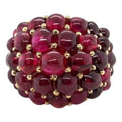 Bague cocktail en or jaune 18 carats et rubis