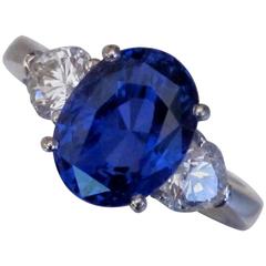 6.42 Carat Sapphire Diamond Gold Trinity Ring 7
