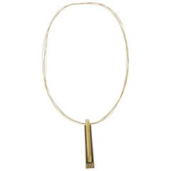 NaMu Cho Damascene Steel Diamond Gold Necklace