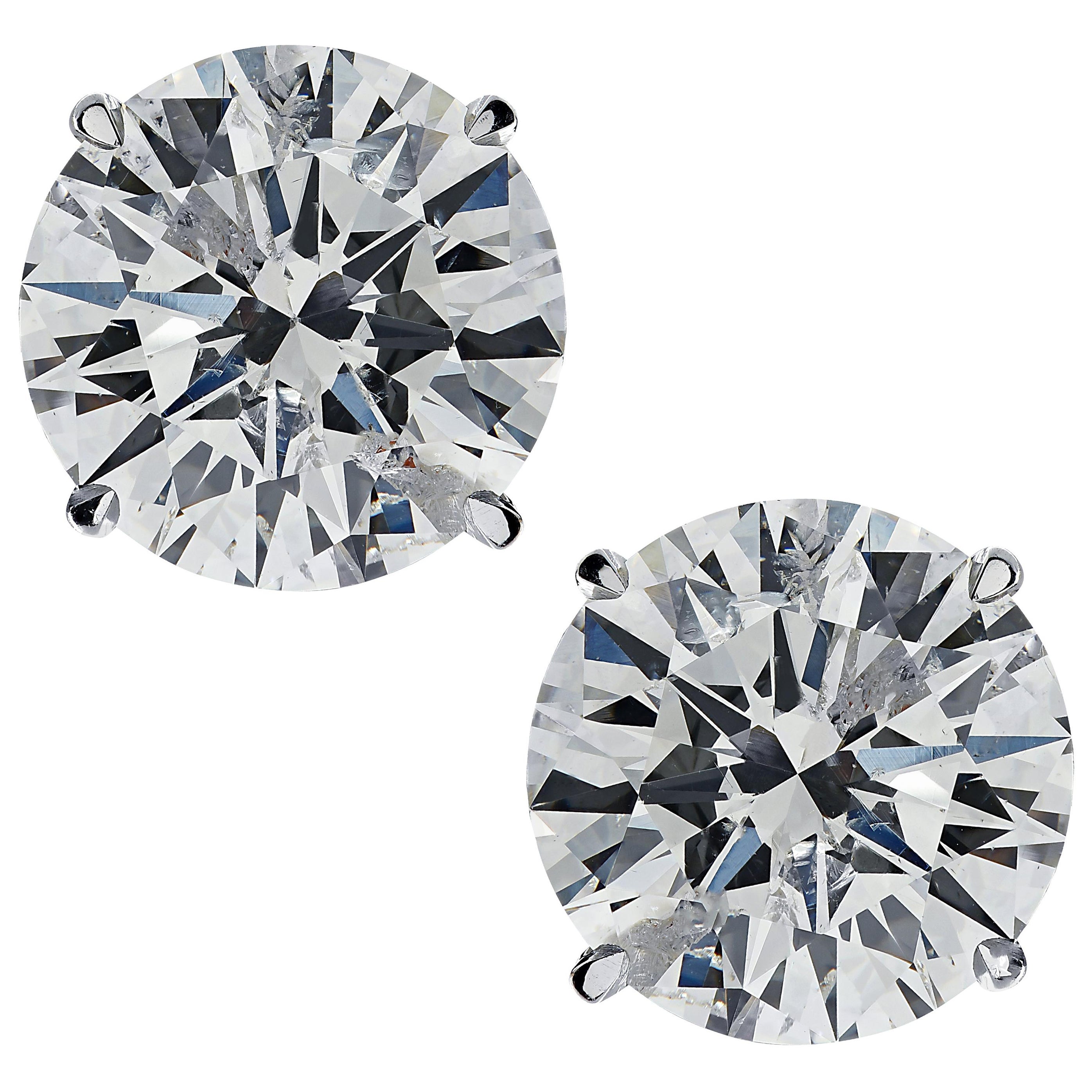 Vivid Diamonds 2.08 Carat Diamond Solitaire Stud Earrings