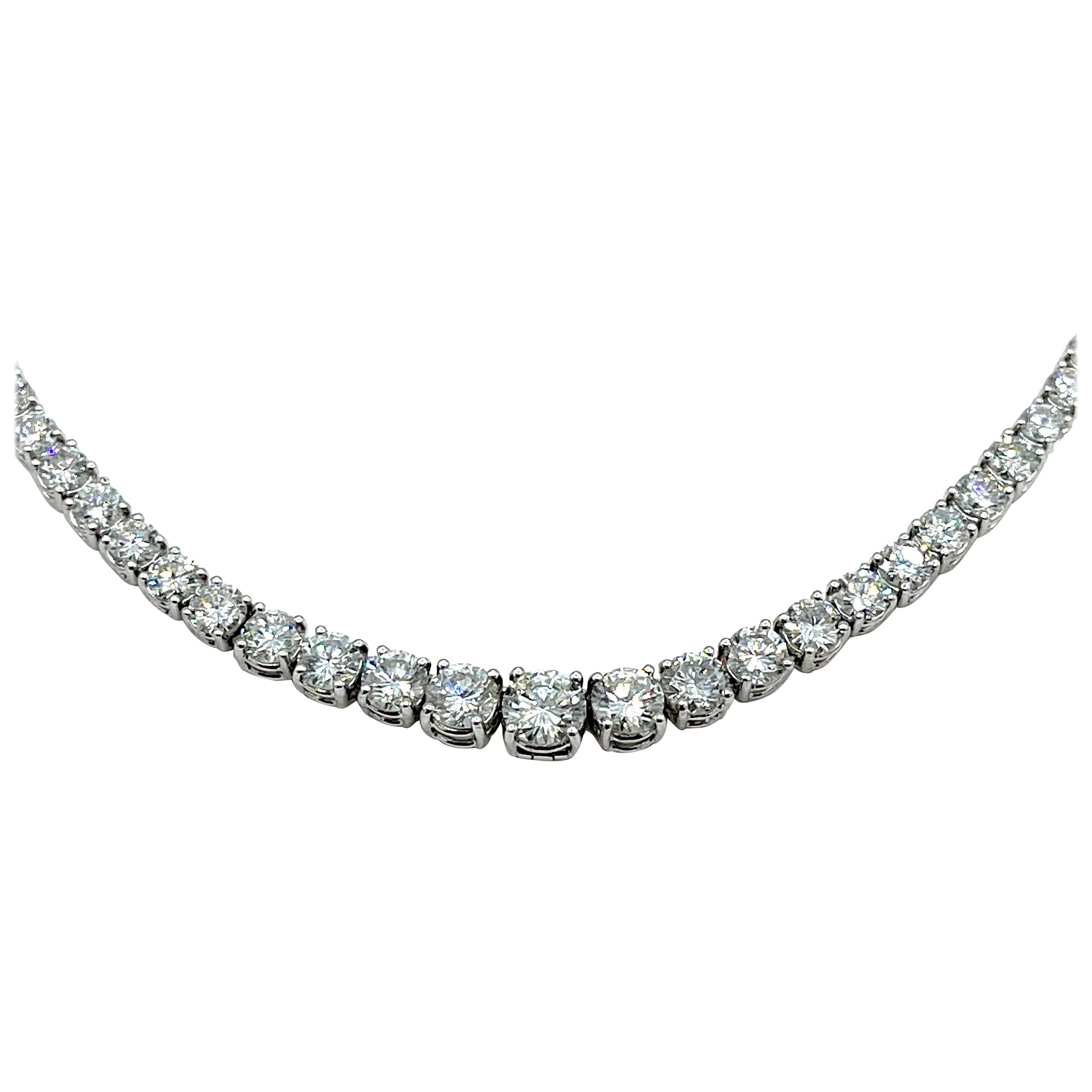 21.06 Carats Diamond Riviera Necklace in Platinum