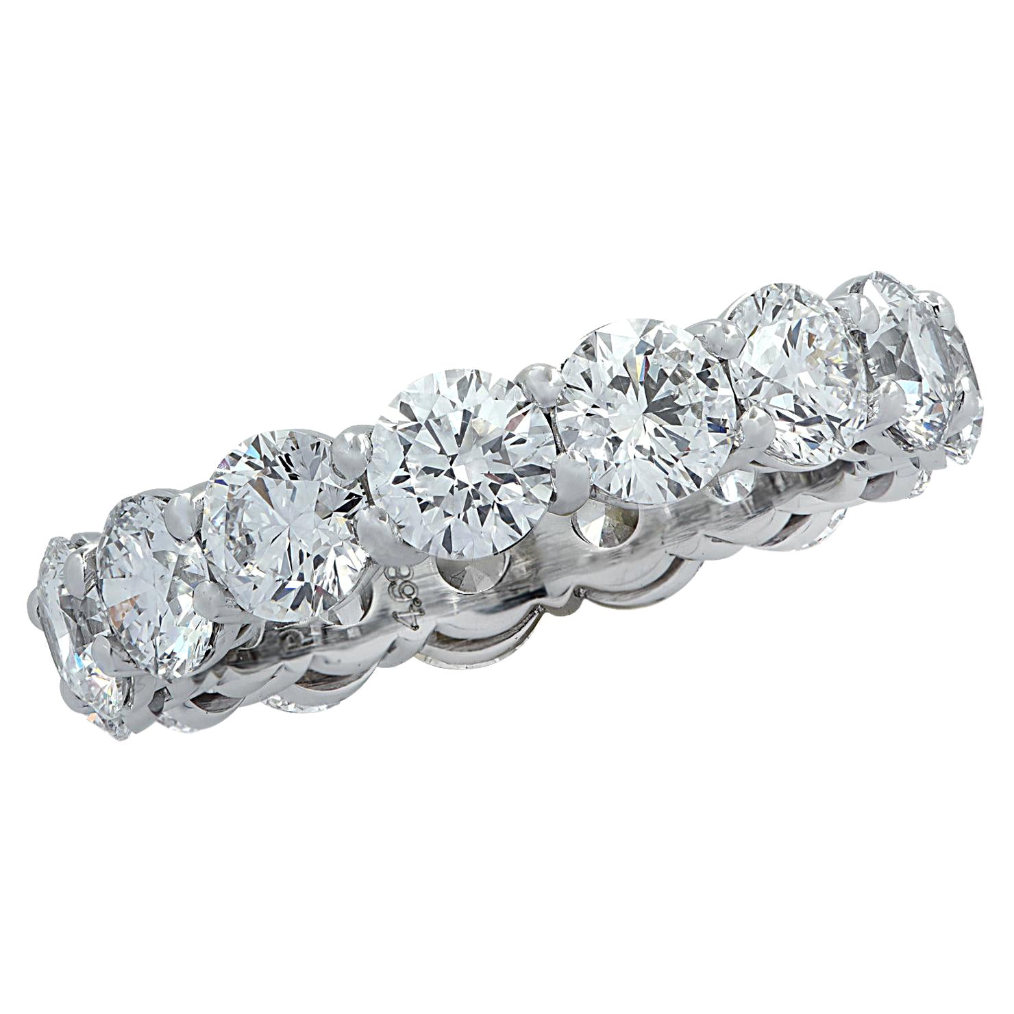 Memoryring mit lebhaften Diamanten, 4,04 Karat Diamanten