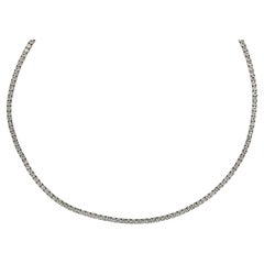 Vivid Diamonds 5.96 Carat Diamond Straight Line Rose Gold Necklace