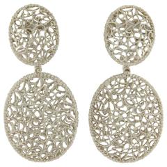 Buccellati Filidoro Silver Double Oval Drop Openwork Earrings